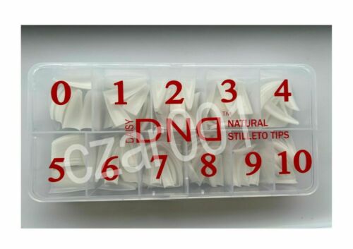 DND NATURAL STILLETO TIPS BOX 0-10
