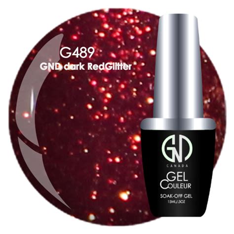 GND DARK RED GLITTER GND G489 ONE STEP GEL